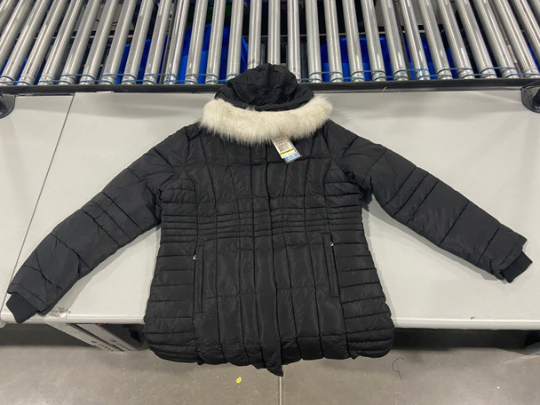 GALAXY BY HARVIC SPIRE BY GALAXY CRYSTAL WOMEN'S PUFFER COAT, BLACK, X-LARGE New