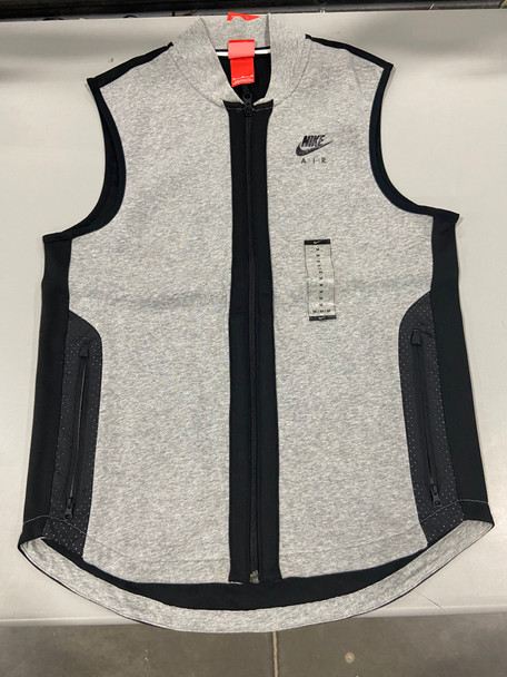 NIKE SWEATER VEST, GRAY/BLACK, MEDIUM New