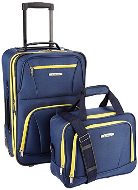 Rockland Fashion Softside Upright Luggage Set 2-Piece 14/19 F102 - Navy