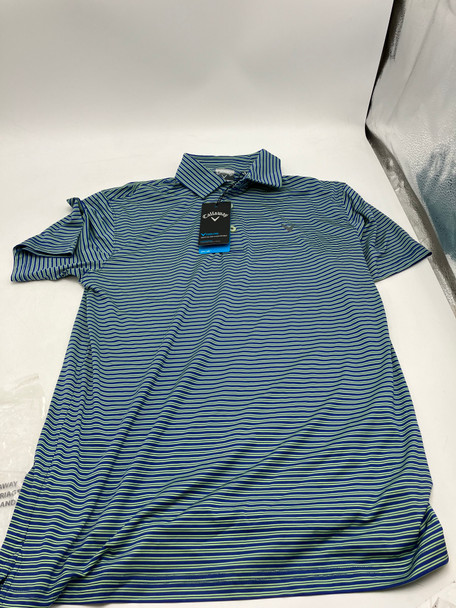 CALLAWAY MEN'S SURPRISE POLO - SIZE: MEN S - GREEN AND BLUE STRIPES New