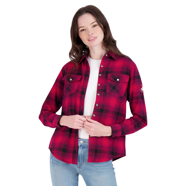 CANADA WEATHER GEAR WOMEN'S VINTAGE PLAID SHIRT - SIZE: M - RED/BLACK New