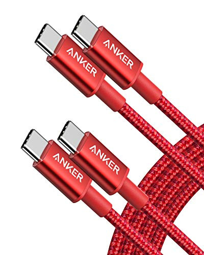 ANKER USB C TO USB C CABLE TYPE C 60W FAST CHARGING (6FT, 2PACK) B8753 - RED