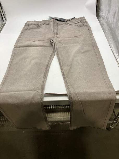7GROOVE 7 GROOVE MEN'S JEANS STRAIGHT DENIM - SIZE: MEN 40/32 - LIGHT GRAY New