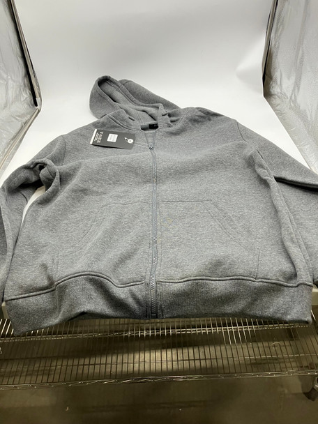 H-8001 J.COME FULL ZIP SWEATER JACKET - SIZE: MEN XL - CHARCOAL New
