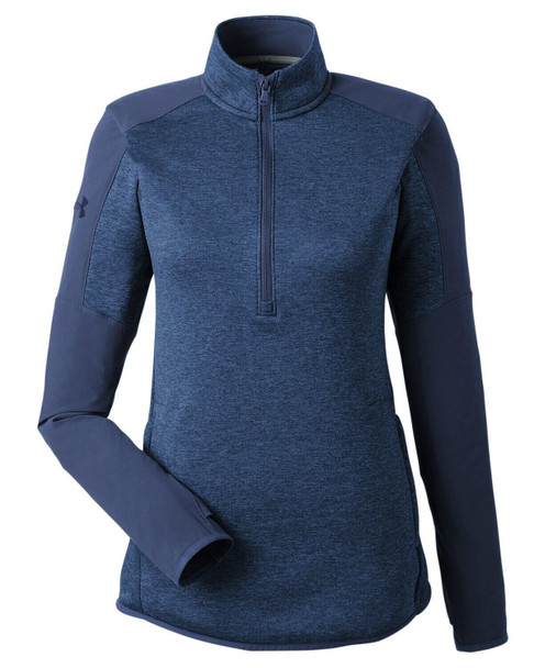 UNDER ARMOUR WOMEN'S CORPORATE QUALIFIER 1/2 ZIP PULLOVER - SIZE: S - NAVY BLUE New