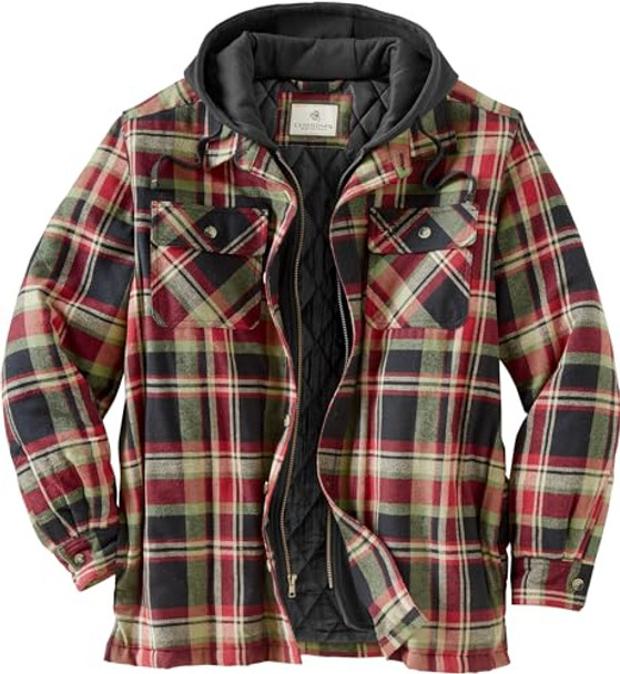 Legendary Whitetails Men's Maplewood Hooded Shirt Jacket Spruce Mountain Plaid New