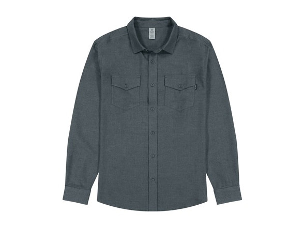 HURLEY MEN'S LONG SLEEVE ULTRA SOFT BRUSHED FLANNEL - SIZE L - CHARCOAL HEATHER New