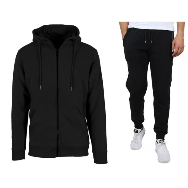 RUDOLPH MEN'S FLEECE-LINED HOODIE & JOGGER 2-PIECE SET - SIZE: MEN XL - BLACK New