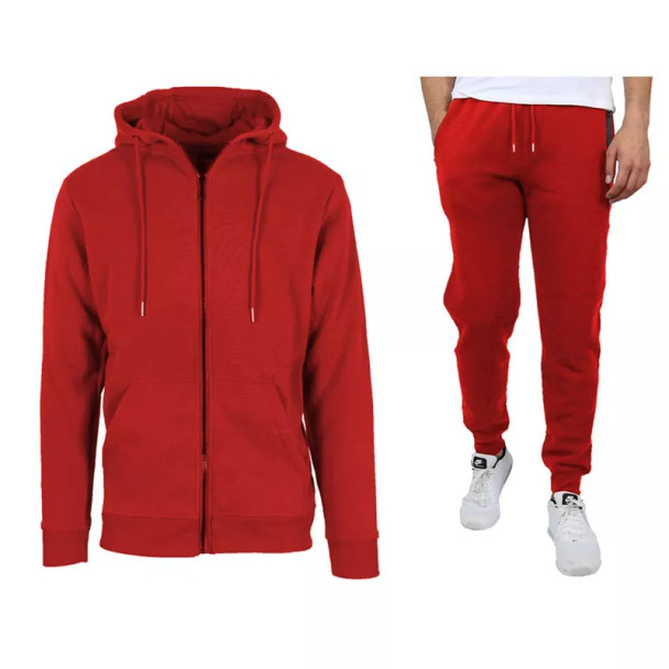 RUDOLPH MEN'S FLEECE-LINED HOODIE & JOGGER 2-PIECE SET - SIZE: MEN M - RED New