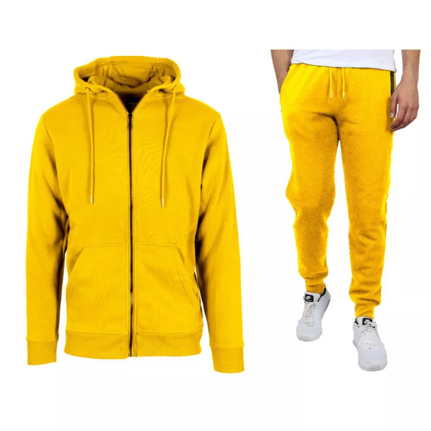 RUDOLPH MEN'S FLEECE-LINED HOODIE & JOGGER 2-PIECE SET - SIZE: MEN M - YELLOW New