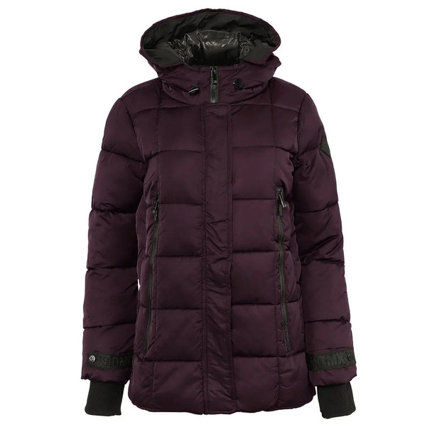 STEVE MADDEN WOMEN'S HOODED PUFFER JACKET - SIZE: WOMEN M - MERLOT New