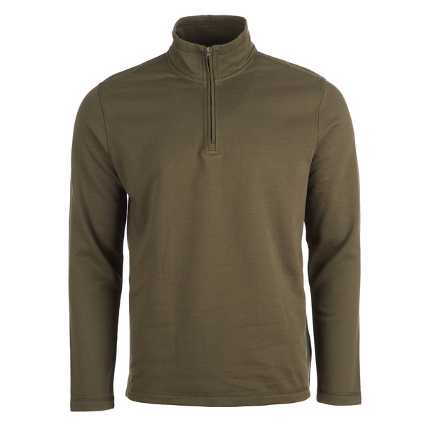 EDDIE BAUER MEN'S 1/4 ZIP DARK OLIVE - LARGE New