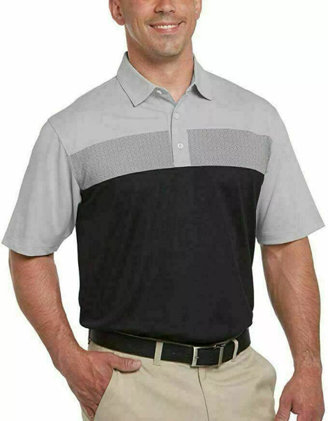 PEBBLE BEACH MEN'S DRY-LUXE PERFORMANCE GOLF POLO - SIZE: MEN S - BLACK New
