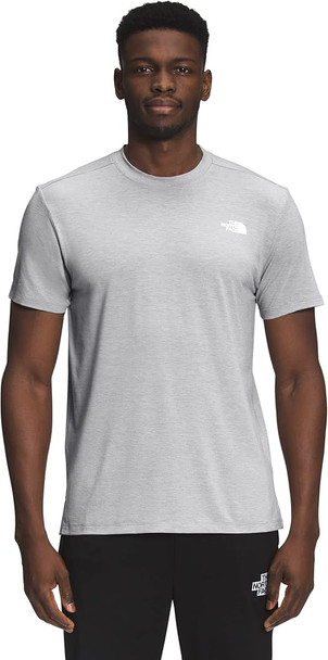 THE NORTH FACE MEN'S PRINTED WANDER SHORT SLEEVE - SIZE: MEN M - GRAY HEATHER New