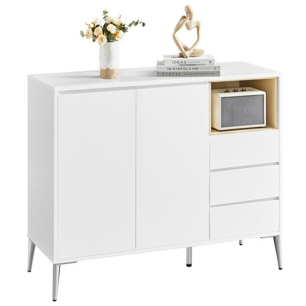 VASAGLE SIDEBOARD, BUFFET CABINET DOORS HEIGHT ADJUSTABLE SHELF UBBK273W11
