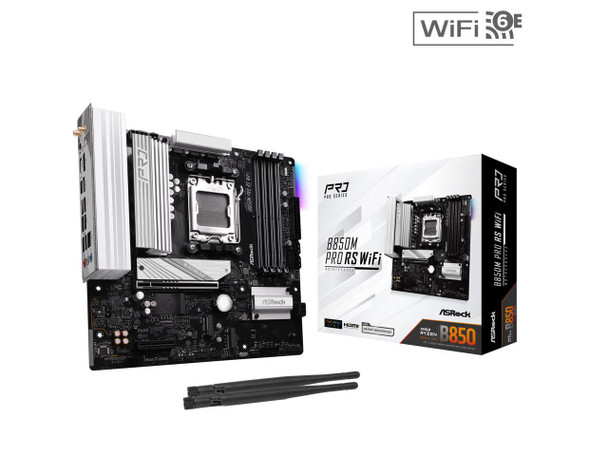 ASRock B850M PRO RS WIFI AM5 AMD B850 Micro ATX Motherboard