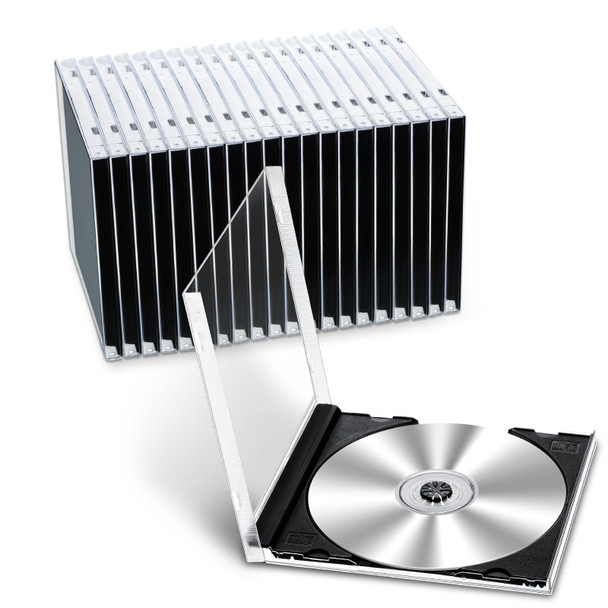 Kigley 25 PCS CD JEWEL CASE,55g each, SINGLES & REGULAR FORMAT, Slide in Black