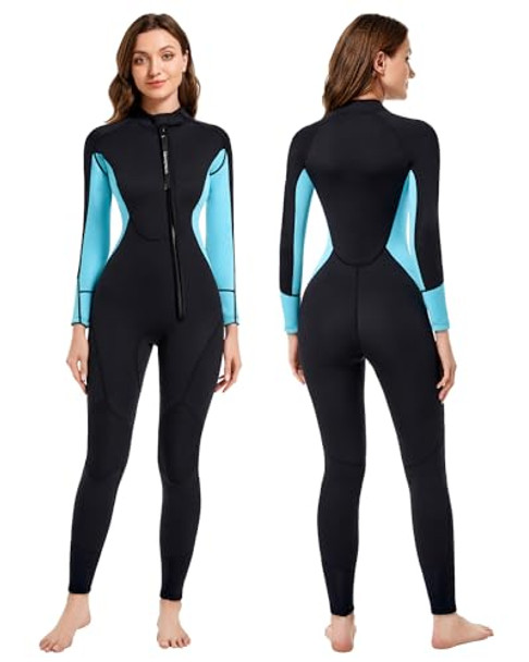 LEMORECN MEN'S WETSUIT 3/2MM AND 5/4MM,WOMEN L - BLUEFRONT New