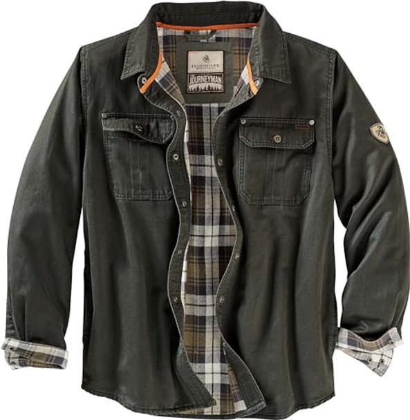 Legendary Whitetails Journeyman Shirt Jacket Flannel Jacket Men M Dark Army New