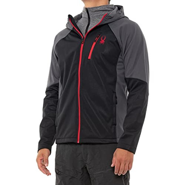 Spyder Men's Soft Shell Jacket - SIZE: MEN L - BLACK/GRAY New