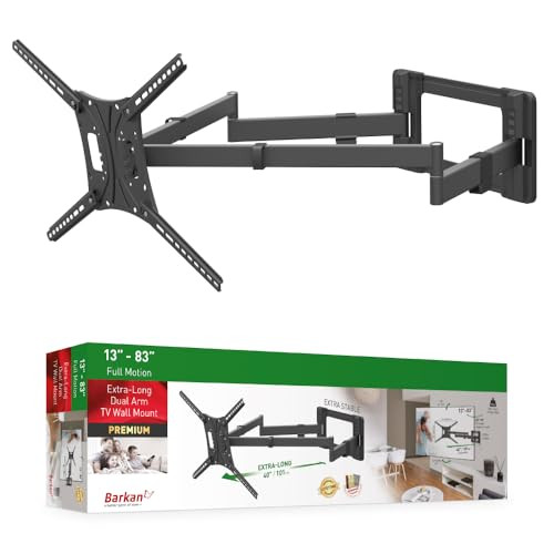 Barkan 40" Long TV Wall Mount, 13-83" Arm Full Motion, 110 lbs, BM464XL