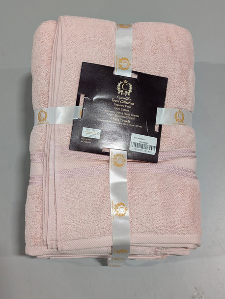 CAMILLA TOWEL COLLECTION FOR BATHROOM - 4 PACK - PINK New