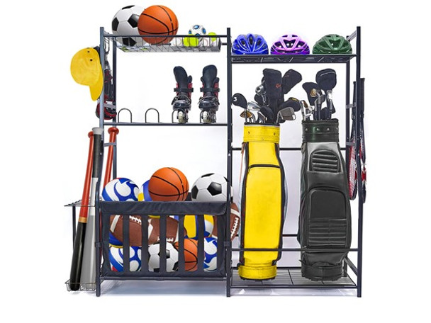 TRUE & TIDY SR-57 GARAGE SPORTS EQUIPMENT ORGANIZER - BLACK