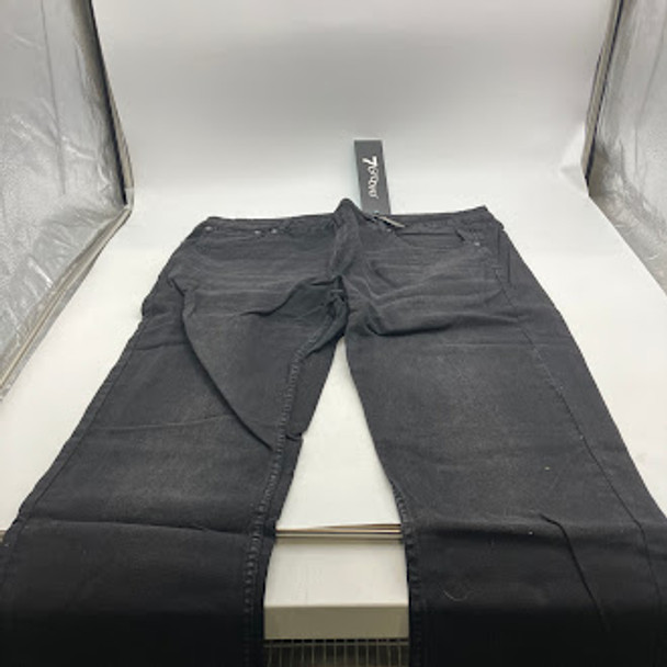 7GROOVE MEN'S JEANS STRAIGHT DENIM - SIZE: MEN 38/32 - BLACK WASHED New