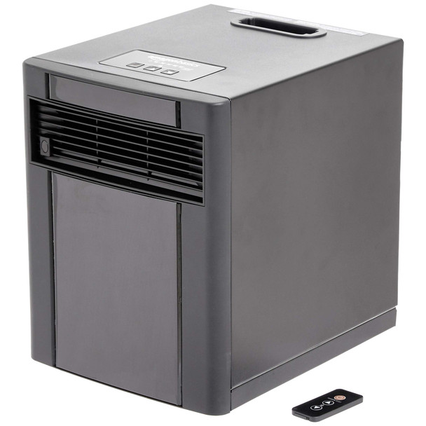 AMAZON BASICS PORTABLE SPACE HEATER, REMOTE CONTROL 1500W, DF1515, BLACK