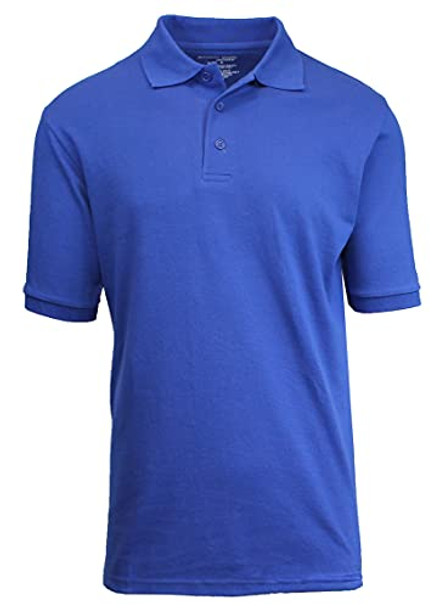 GALAXY BY HARVIC MENS POLO PIQUE SHIRT SCHOOL UNIFORMS - SIZE: MEN S - ROYAL New