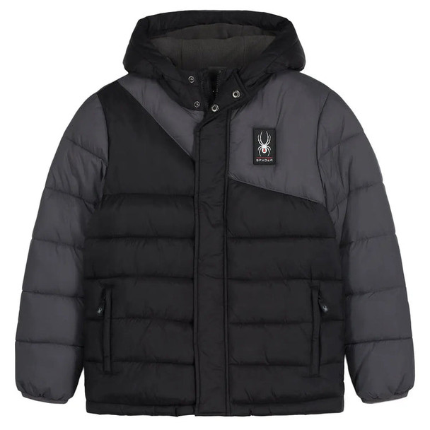 SPYDER BOY'S CIRCUIT PUFFER JACKET - SIZE: YOUTH L(14/16) - BLACK New