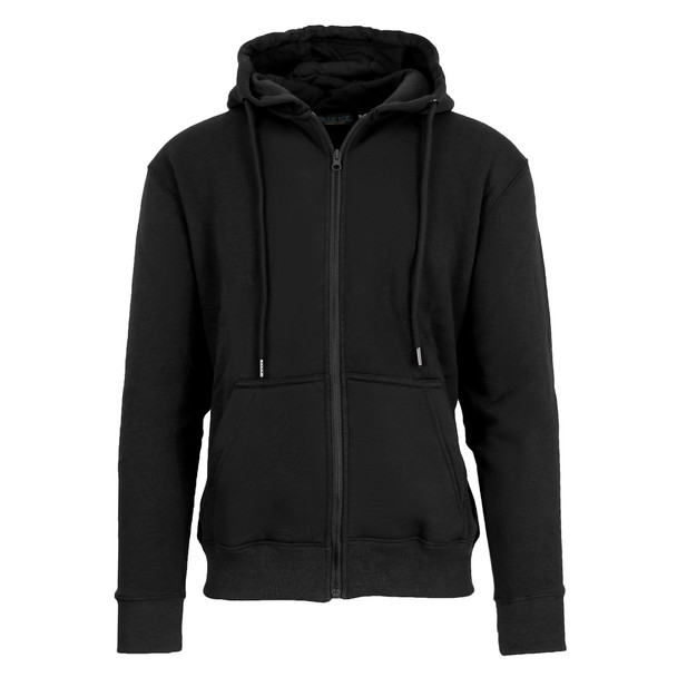 BLUE ICE MEN’S FLEECE-LINED FULL-ZIP HOODIE - SIZE: MEN M - BLACK New