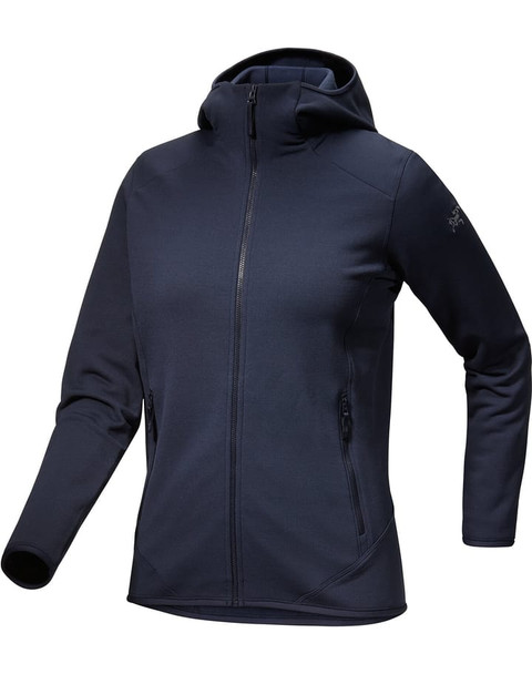 ARC'TERYX WOMEN'S KYANITE HOODED FLEECE JACKET - SIZE: XS - BLACK SAPPHIRE New