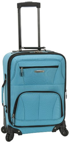 Rockland Pasadena Softside Spinner Wheel Luggage, Carry-On 20-Inch, Turquoise New