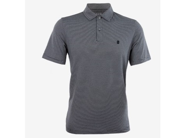 IZOD MEN'S MICRO STRIPE JACQUARD POLO - SIZE: MEN L - BLACK New