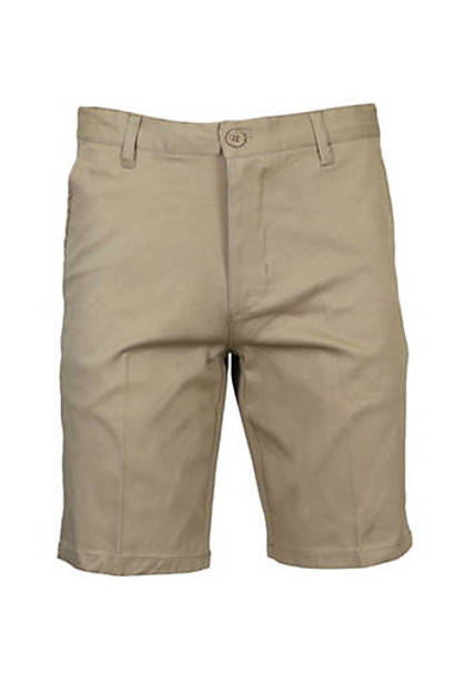 GALAXY BY HARVIC MEN'S SLIM FITTING COTTON FLEX SHORTS PACK OF 2 - 46 - KHAKI New
