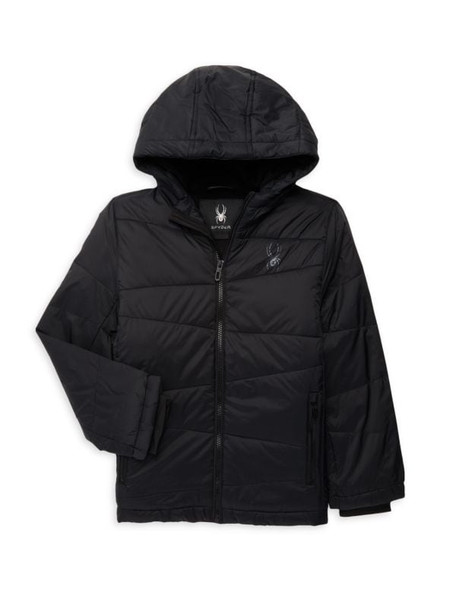 SPYDER BOY'S NEXUS PUFFER JACKET - SIZE: YOUTH M - BLACK New
