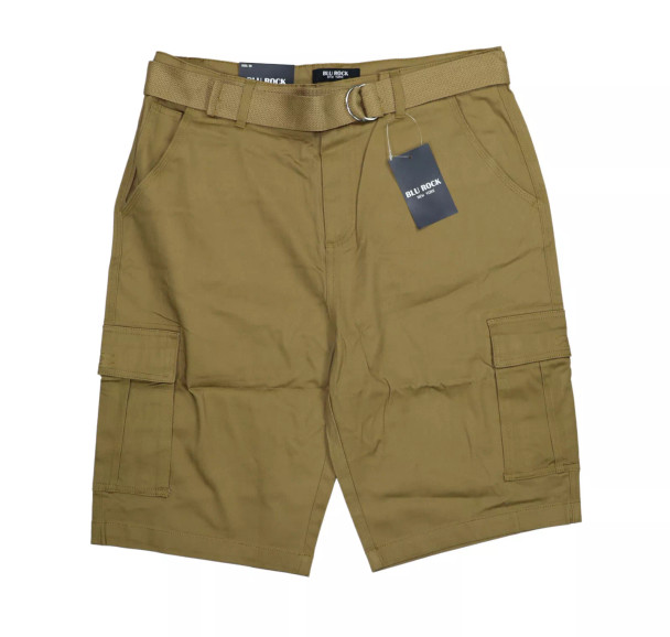 BLU ROCK NEW YORK 10" INSEAM CARGO POCKET W/BELT INCLUDED SHORTS MEN 36 - TIMBER New