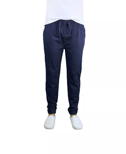 GALAXY BY HARVIC MEN'S BASIC STRETCH TWILL JOGGERS - SIZE: MEN XL - NAVY New