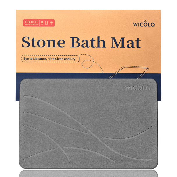 WICOLO STONE BATH MAT,DIATOMACEOUS MAT,ABSORBENT, QUICK DRYING - DARK GRAY WICOLO STONE BATH MAT,DIATOMACEOUS MAT,ABSORBENT, QUICK DRYING - DARK GRAY