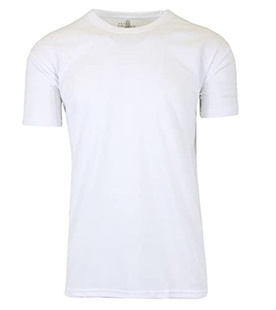 GALAXY BY HARVIC MEN MALE PERFORMANCE ACTIVE SHORT SLEEVE MUSCLE TEE WHITE M New