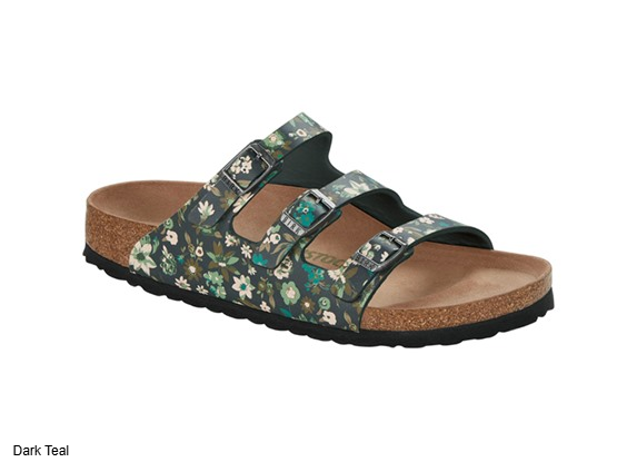 BIRKENSTOCK FLORIDA VEGAN BIRKO-FLOR SANDALS - SIZE: MEN 3 WOMEN 5 - DARK TEAL