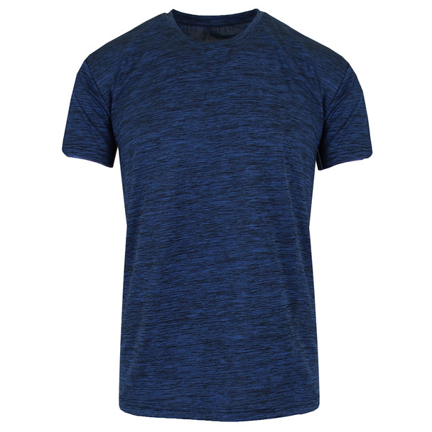 GALAXY BY HARVIC MENS MOISTURE WICKING WRINKLE FREE TEE - SIZE 2XL - MARLED NAVY New
