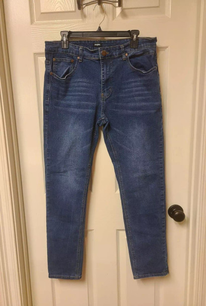 BLU ROCK DENIM JEANS MENS 34X31 BLUE CLASSIC RELAXED - MEN 34X31 - DARK WASH New