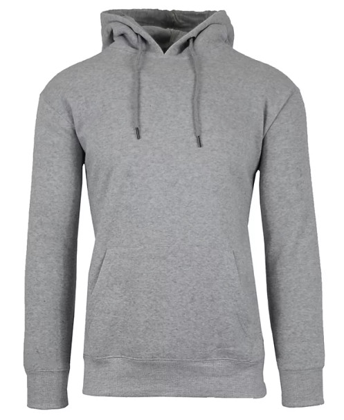 J.COME HEAVYWEIGHT FLEECE-LINED PULLOVER SWEATSHIRT - SIZE: L - HEATHER GRAY New
