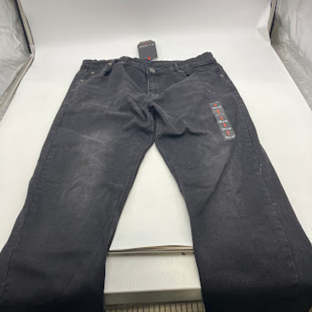 BLU ROCK MEN'S CASUAL FLEX STRETCH SLIM STRAIGHT JEANS - MEN 34X31 - JET BLACK New