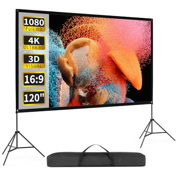 Visulaplex Projector Screen, 120", 16:9, 4K, Portable, NB-HP008 - White Visulaplex Projector Screen, 120", 16:9, 4K, Portable, NB-HP008 - White