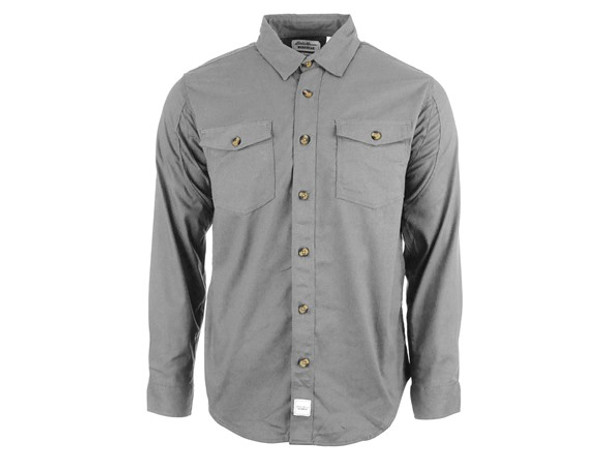 EDDIE BAUER MEN'S LICENSE TO WILL LONG SLEEVE SHIRT - SIZE: MEN M - CLOUD GRAY New