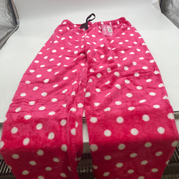 FASHION EXTRA SOFT PAJAMAS PANTS - SIZE: WOMEN L/XL - HOT PINK W/ POLKA DOTS New