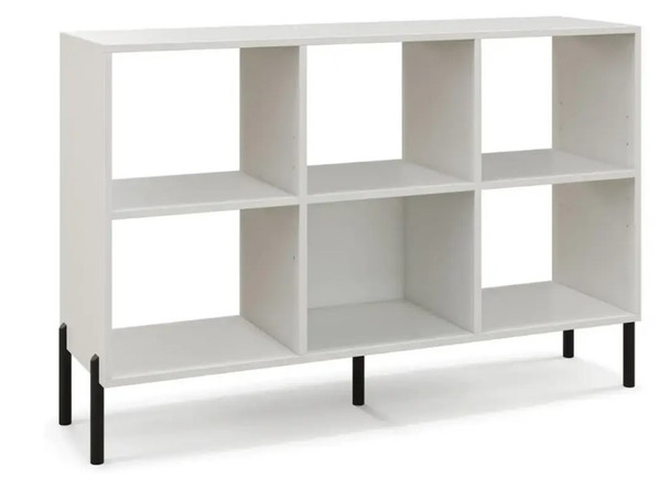 COSTWAY 6 CUBE WHITE METAL LEG BOOKSHELF - WHITE